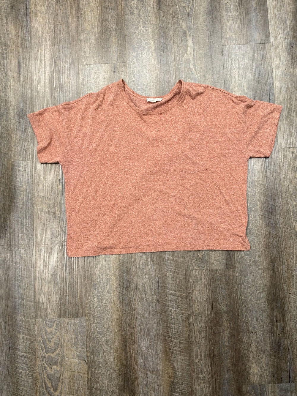 Plus size  Short Sleeve Crewneck Top - Dusty Coral